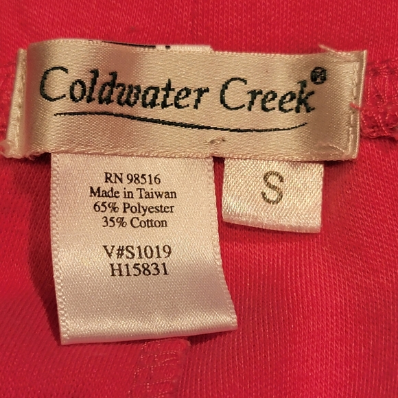 COLDWATER CREEK ♡ NEW Pink Thick Cotton Blend Pull String Side Pocket Capris S/M - Picture 10 of 11